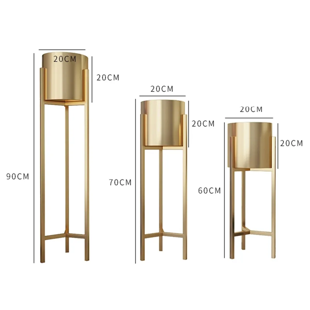 Factory Modern Planter Stand Plant Pots Round Flower Plant Stand Metal for Indoor Outdoor Potted Home Decor Gold Flower Stand