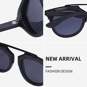 Gafas de Sol de Lujo de Moda 2023 con Lentes Redondas Gruesas y Montura de Madera Extra Grande - Product Image 4