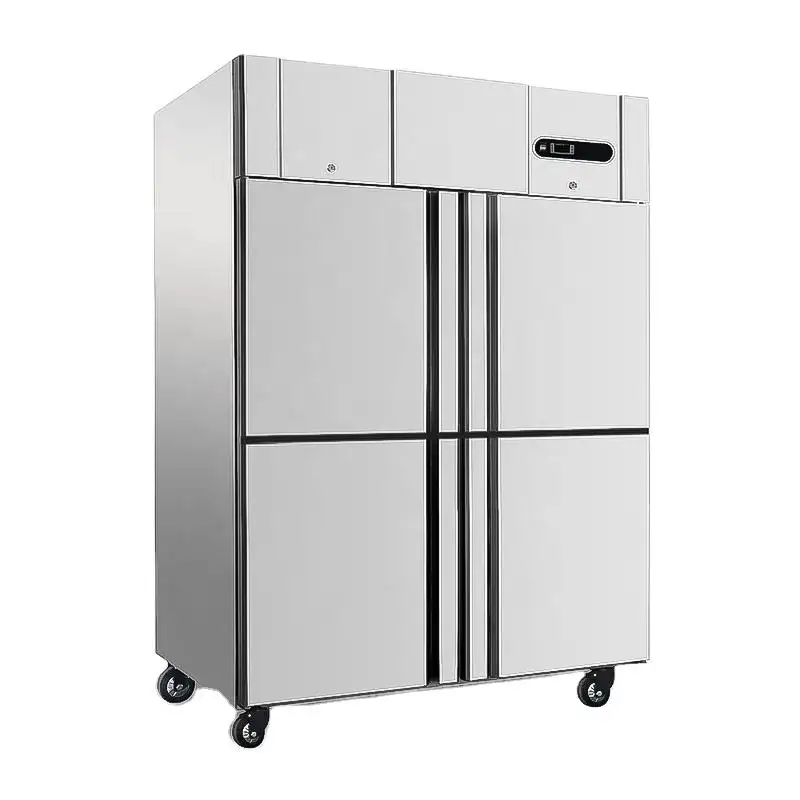 Ticari 4 kapı ağır soğutucu dolaplar dik buzdolabı buzdolabı ve dondurucu