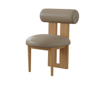 Banc de café modulaire en chêne massif, taupe, avec coussin de dossier et tables et chaises rondes assorties pour café, librairie