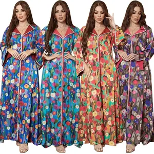 China factory wholesale floral maxi dress women maxi floral dress kaftan maxi dress
