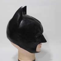 Noir Batman adulte Latex tête couverture Latex masque PROM fête carnaval super-héros jeu de rôle Halloween image couleur 1ps/opp sac 50g