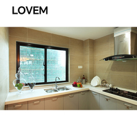 Estándar australiano Fácil instalación Balcón Cocina Ventanas correderas de aluminio con mosquitera para el hogar
