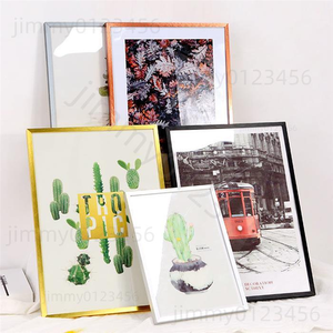 Cadre photo en métal noir rose or argenté Cadre en aluminium carré brossé <span class=keywords><strong>pour</strong></span> cadre photo/photo - Product Image 6