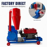 Broyeur à marteaux électrique en acier inoxydable 420-28, capacité 1000 kg/h, pour céréales, maïs et paille, destiné à la fabrication d'aliments pour animaux de ferme