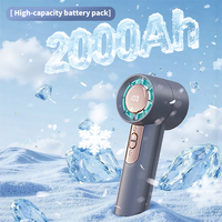 Ventilateur portable haute vitesse 2000 mAh, vent turbo puissant, rechargeable par USB, mini ventilateur silencieux pour la maison, le bureau, les voyages et l'extérieur