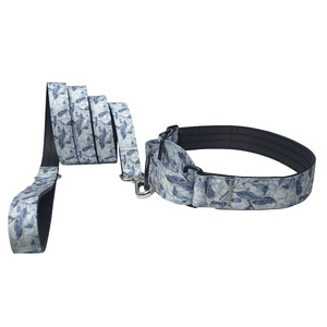 Ensemble collier et laisse pour chien Martingale personnalisé de luxe en polyester rembourré avec impression par transfert thermique, anti-traction, pour l'entraînement et les promenades en extérieur - Product Image 3