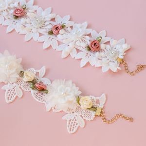 Collar de encaje ajustable para gatitos y cachorros, con lazo y flor de rosa vintage, nuevo, dulce y elegante, para mascotas. - Product Image 5