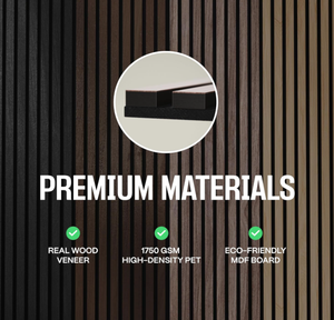 Pannelli Acustici <span class=keywords><strong>in</strong></span> <span class=keywords><strong>Legno</strong></span> a Doghe di Alta Qualità, Confezione da 2, Pannelli Fonoassorbenti ad Alta Densità <span class=keywords><strong>per</strong></span> <span class=keywords><strong>Interni</strong></span> di Hotel e Appartamenti Moderni - Product Image 3