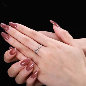 Dylam Fashion 925 Sterling Silver <b>Ring</b> Crystal Love Letter <b>Finger</b> <b>Ring</b> for Women Silver Jewelry Gift - Product Image 2