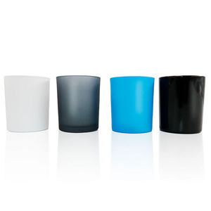 Envase Vacío para Velas de 8oz y 10oz, Frascos de Vidrio Negro Mate Esmerilado de Lujo con Tapa de Corcho de Madera de Bambú - Product Image 1