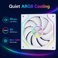 Ventola per Case PC Gaming SNOWMAN RK120-BK-ARGB 120mm con Illuminazione ARGB, Cuscinetto a Fluido, Silenziosa 20dBA, Sincronizzazione 5V e Collegamento a Catena
