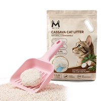 Litière pour chat en manioc 3s à agglomération rapide, 0,1% de poussière, 98,1% de contrôle des odeurs, fibres végétales naturelles, jetable aux toilettes, biodégradable, OEM, vente en gros