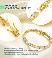 Bracelet tennis personnalisé en moissanite VVS 3-5 mm, chaîne en laiton plaqué rhodium et palladium, bijoux de fête hip-hop