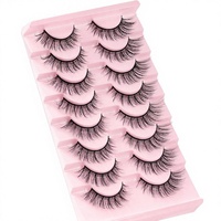 Cils artificiels en coton faits à la main, effet œil de chat, aspect naturel, épaisseur 0,07 mm, 8 paires, PBT ISABELLA GA04
