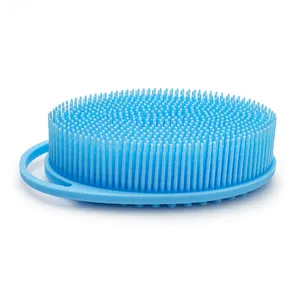 2023 Hot Sale Bath Brush Soft Exfoliating Flat Head Easy To Hold Silicone Body Bath Brush