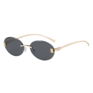 Gafas de sol ovaladas sin montura, lentes degradadas, protección UV400, protección solar unisex para adultos - Product Image 4