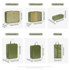 Custom Logo Travel 6 Set Packing Cubes <b>Luggage</b> Clothes Organizer Bags Suitcase Compression Storage Bag - Product Image 3