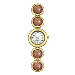 Bohemian jam tangan Quartz Wanita Retro, Logo arloji pelapis IPG tahan air untuk perempuan