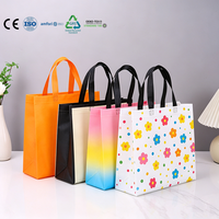 Sac fourre-tout personnalisé imprimé en tissu non tissé, sac à main réutilisable en tissu laminé pour l'emballage quotidien des magasins de détail