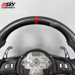 Volante de Fibra de Carbono con Levas Magnéticas, Compatible con Volkswagen MK8 MK7 MK6 <span class=keywords><strong>Golf</strong></span> R <span class=keywords><strong>GTI</strong></span> GTE Polo <span class=keywords><strong>GTI</strong></span> Golf8 <span class=keywords><strong>Golf</strong></span> 7, Modelos Antiguos y Nuevos - Product Image 2