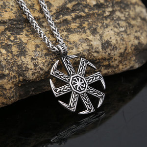 yunnique Slavic <b>Cross</b> Necklace Stainless Steel Viking Pendant Men's Jewelry Gift - Product Image 1