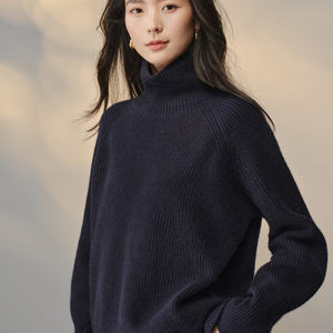 Maglione da Donna in Cashmere 100% a Collo Alto, Nuovo Design di Tendenza, Disponibile in Magazzino - Product Image 3