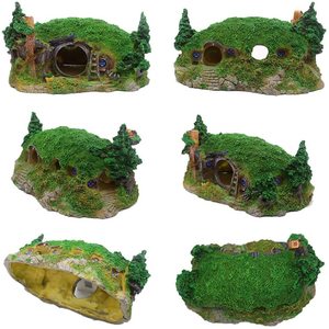 Casetta Paesaggistica in Resina Sintetica per Acquario, Rifugio per Pesci e Gamberetti, Casa per Granchi Eremiti e Insetti, Casetta sull'Albero Stile Hobbit - Product Image 1