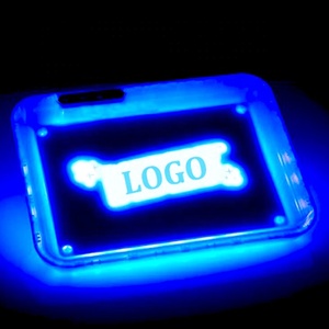 Plateau <span class=keywords><strong>de</strong></span> service en plastique lumineux à DEL imprimé personnalisé plateau roulant à lueur lumineuse dans l'obscurité - Product Image 3