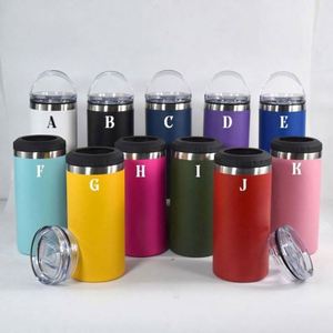 Refroidisseur de canettes de bière personnalisé 4-en-1 de 14 oz, en acier inoxydable à double paroi isolé sous vide, avec revêtement en poudre et ouvre-bouteille - Product Image 2