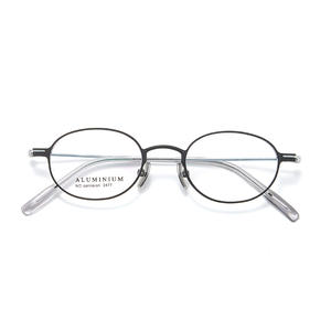 Montures de lunettes ovales en aluminium et magnésium de style japonais, unisexe, légères, monture complète 2477 - Product Image 2