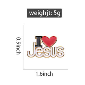 Amo a Jesús esmalte Pin cristianismo religión creyentes vivir para siempre Cruz Pascua broche solapa ropa insignia amor fe joyería - Product Image 6