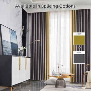 ZSTARR cortinas de empalme de alta calidad 100% Blackout sedoso brillante doble <span class=keywords><strong>colores</strong></span> tela sólida cortinas de lujo para sala de estar - Product Image 4