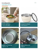 Bol isotherme en acier inoxydable de 30 oz avec couvercle hermétique, bol portable pour la conservation des aliments, bol de petit-déjeuner de bureau, bol à nouilles instantanées, bol à salade