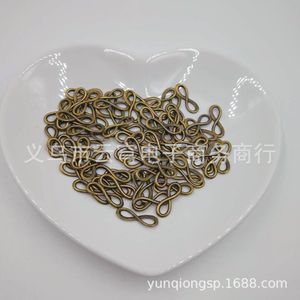 Cierre de aleación en forma de ocho para joyería, hebilla para hacer pulseras, chapado en oro y plata antigua, forma geométrica, paquete de 800 piezas - Product Image 4