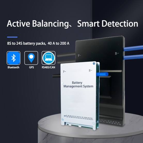 Smart BMS with Active Balancing & for & Supports LiFePO4 / Li-ion / Li-polymer 4S 24S 40A~300A Customizable CE Certified