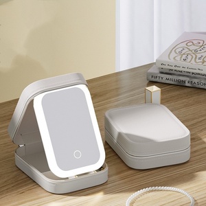 Caja de Almacenamiento de Cosméticos con Espejo LED, Estuche de Maquillaje con Espejo para Mujer, Caja de Almacenamiento de Maquillaje, Bolsa de Maquillaje Portátil de Viaje, Simple y Moderna - Product Image 6