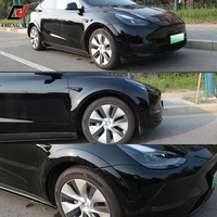 Garnitures de passage de roue noir brillant pour Tesla Model Y 2018-2024, extensions d'ailes en ABS, protection de carrosserie extérieure, kit de style