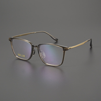 Nouvelle Arrivée Monture de Lunettes Unisexe Carrée en Titane Légère et Confortable en Acétate pour Myopie, Style Business Décontracté