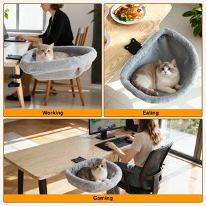Cat Desk Nest Plush Cat Hammock Foldable Desk Clip <strong>Pet</strong> <strong>Bed</strong> Suitable for Various Desktop Computers - Product Image 5