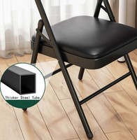 Chaise pliante en métal de haute qualité, élégante, robuste, portable, avec dossier rembourré, revêtement en tissu, structure en acier, ergonomique, pour usage commercial et événements