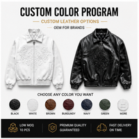 Veste de moto en cuir véritable pour homme, style universitaire, avec logo personnalisé en relief, vente en gros OEM