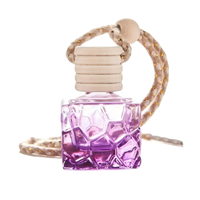 Flacon diffuseur de parfum en verre transparent de 8 ml, rond, personnalisé, imprimé à l'écran, pour voiture, avec bouchon à vis