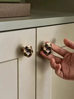 Poignée de meuble en laiton antique massif à motif ondulé, boutons dorés pour armoire – Grande Vente