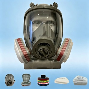Maschera Respiratoria Integrale Certificata <span class=keywords><strong>CE</strong></span>, Serie 6000 con Filtri a Carbone Attivo, per Chimica, Saldatura, Verniciatura, Emergenze - Product Image 1