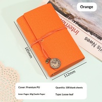 Carnet de notes personnalisé de style littéraire rétro, à feuilles mobiles, avec sangle, format A6, style rétro