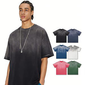 Camisetas de Hombre de Manga Corta, 100% Algodón, Lavado Ácido, Transpirables, Ligeras y Suaves, Estilo Hip Hop, Clásicas y Básicas, al por Mayor - Product Image 2