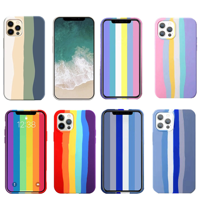 Cellphone Accessories Mobile Phone Case Cover Rainbow for Iphone 8 Plus Huawei Samsung Xiaomi Oneplus Sports Shockproof Clear