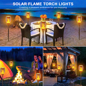 IP65 Étanche LED Guirlande Lumineuse Solaire Flamme Torche Patio Jardin Route Paysage pour Extérieur En Plastique Lampe Batterie Alimentation - Product Image 6