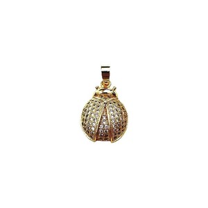 Pendentif Coccinelle en Alliage et Strass, Breloque Insecte Dorée Micro-Incrustée, Accessoire de Bijouterie Quotidienne - Product Image 5